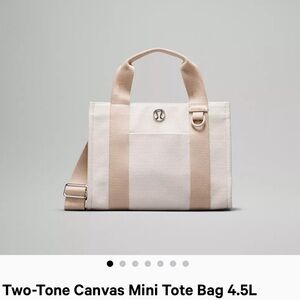 🤩 NWT!!! LULULEMON Two-Tone Canvas Mini Tote Bag 🧡